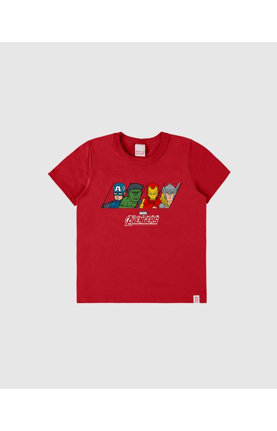 Camiseta Infantil Menino Manga Curta Avengers Em Algodão Malwee Kids