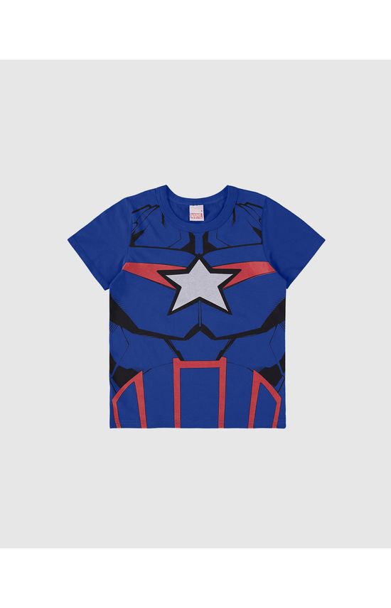 Camiseta Infantil Menino Estampa Efeito Prata Avengers Algodão Malwee Kids
