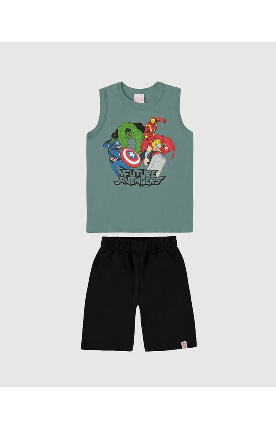 Conjunto Infantil Menino Regata Avengers Em Algodão Malwee Kids