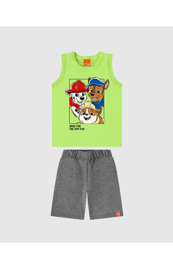 Conjunto Infantil Menino Regata Patrulha Canina Em Algodão Malwee Kids
