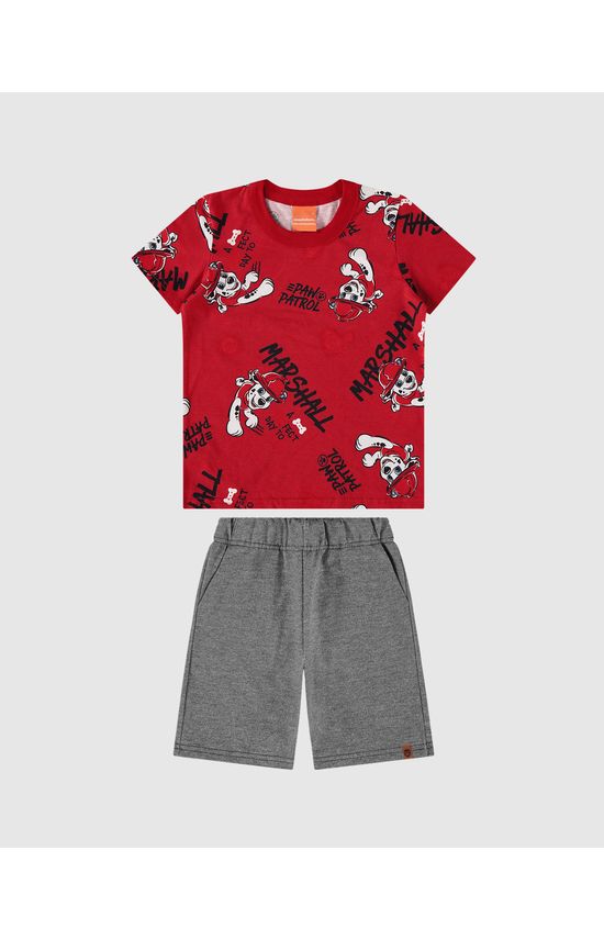 Conjunto Infantil Menino Estampa Patrulha Canina Em Algodão Malwee Kids