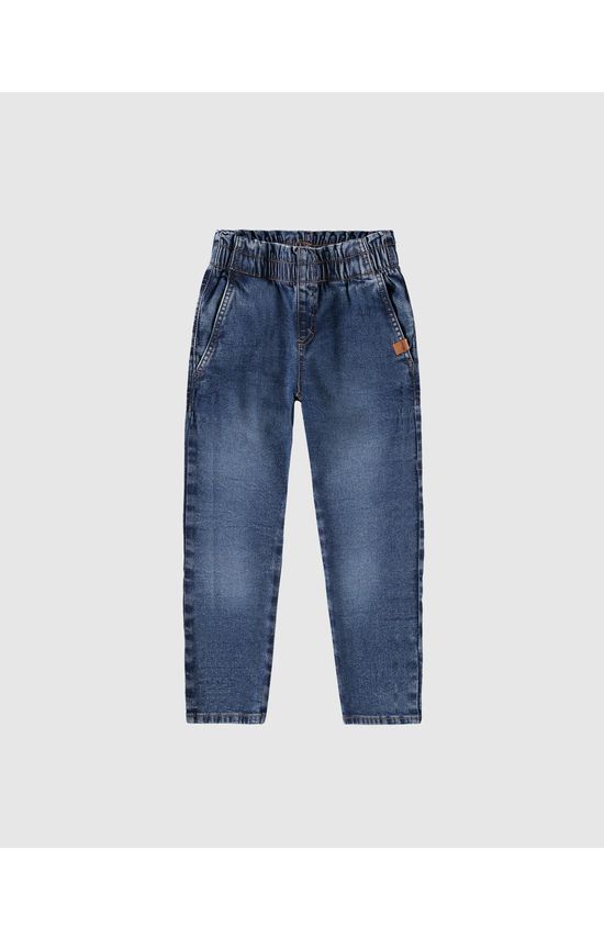 Calça Infantil Menina Slouchy Cintura Média Em Jeans Moletom Malwee Kids