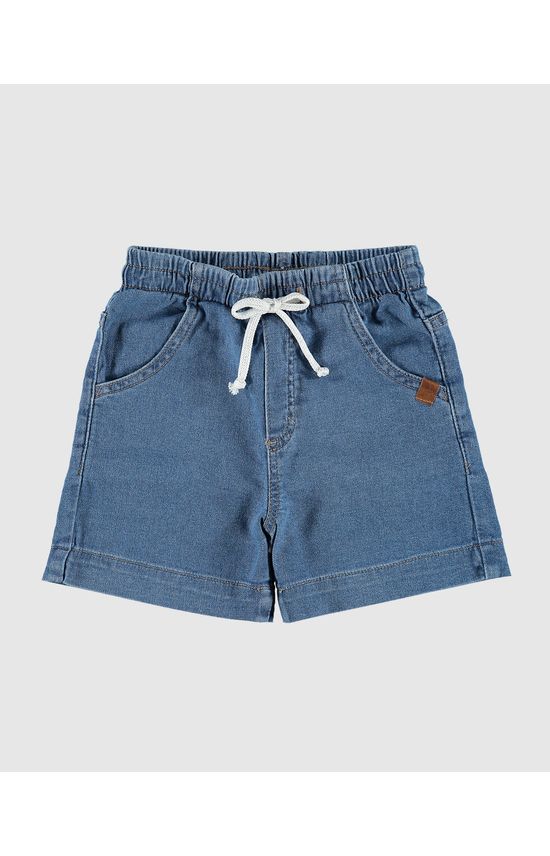 Shorts Infantil Menina Com Cadarço Em Jeans Moletom Malwee Kids