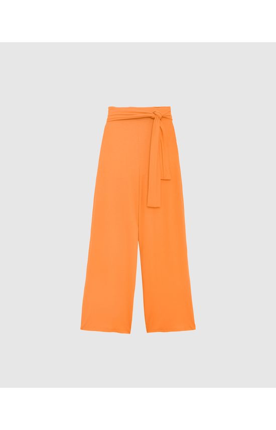 Calça Reta Feminina Com Faixa Em Moletinho Stretch Viscose