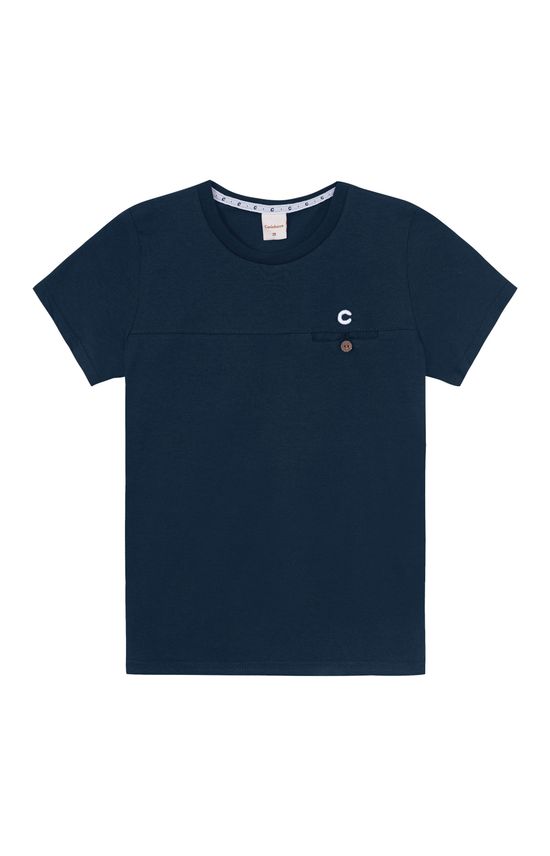 Camiseta Menino Botão No Peitoral Em Algodão Carinhoso