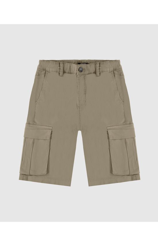 Bermuda Chino Masculina Cargo Em Sarja Com Elastano - ENFIM