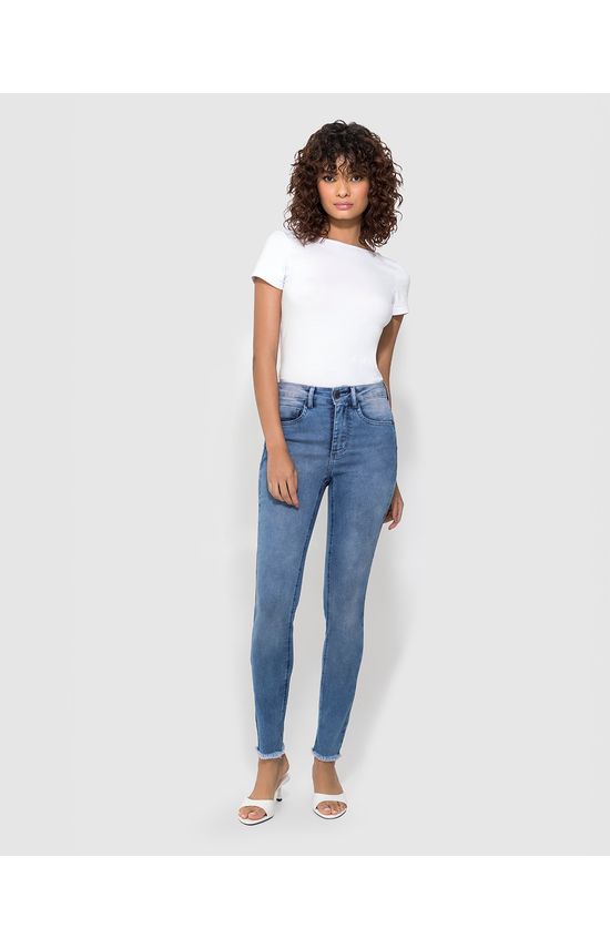 Calça Skinny Feminina Push Up Cintura Média Em Jeans Com Elastano - ENFIM