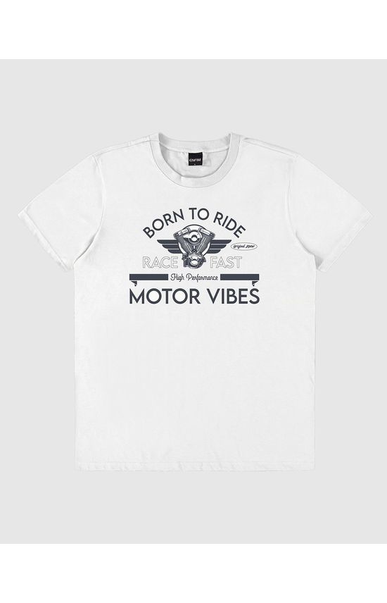 Camiseta Masculina Born To Ride Motor Vibes Em Algodão - ENFIM