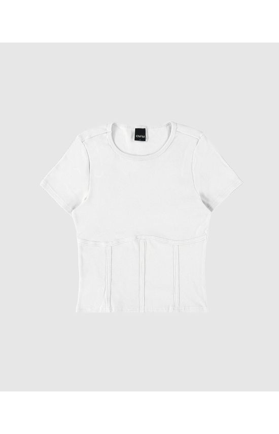 Blusa Justa Feminina Com Recortes Frontais Em Ribana - ENFIM