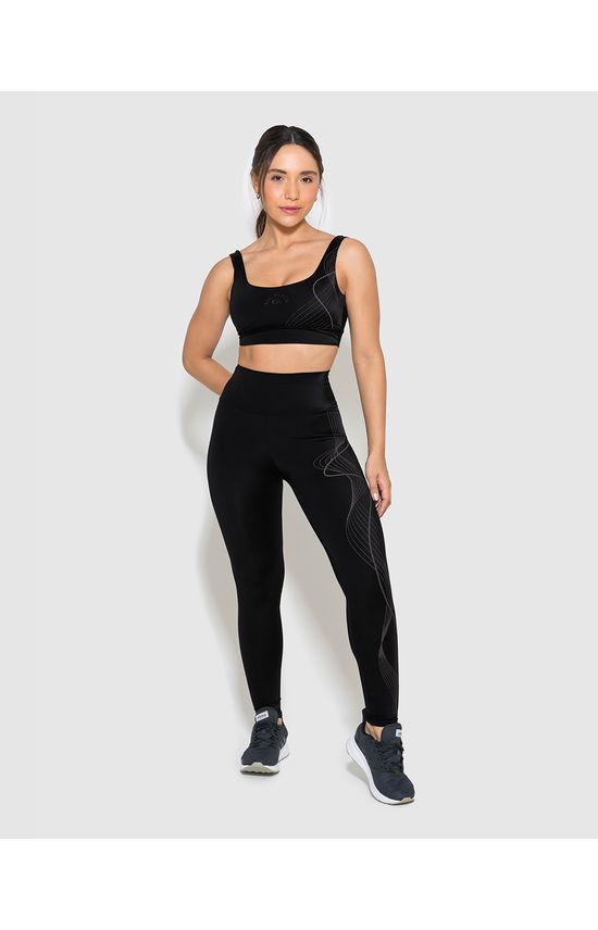 Calça Legging Feminina Estampa Refletiva Tecnologia Lycra® Black - ENFIM