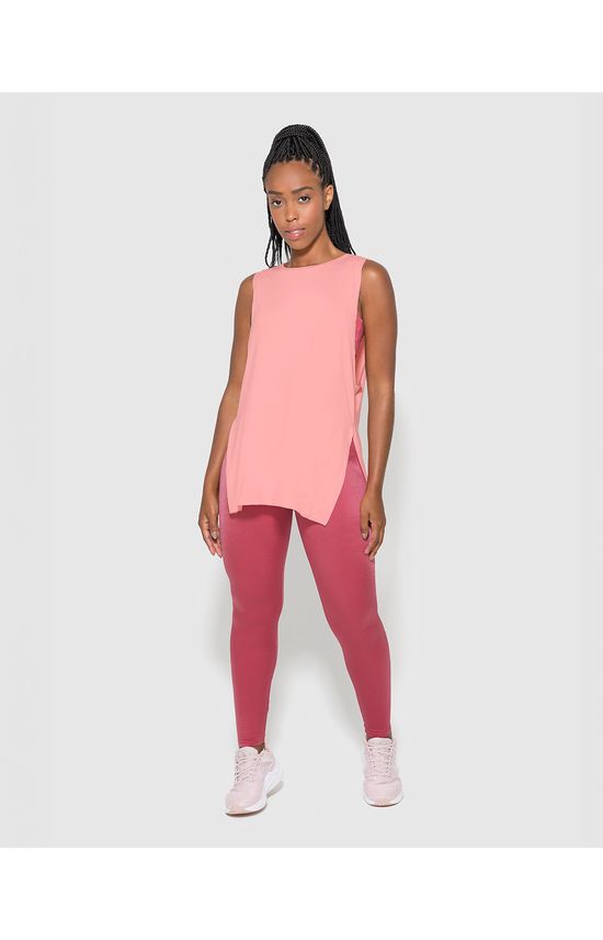 Regata Feminina Alongada Fenda Lateral Em Viscose Stretch - ENFIM