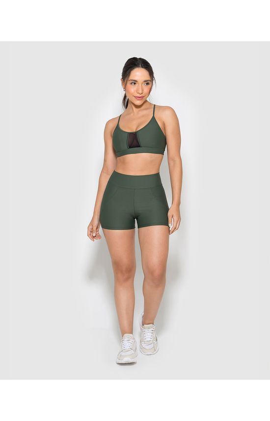 Shorts Feminino Recorte Lateral Em Malha Com Proteção UV50+ E Dry - ENFIM