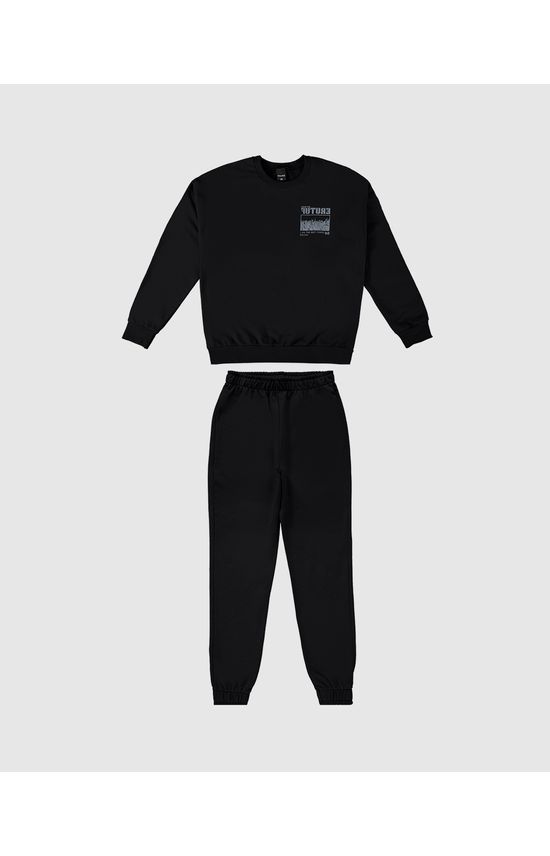 Conjunto Menino Estampa Frente E Costas Em Moletom Flanelado Malwee Kids