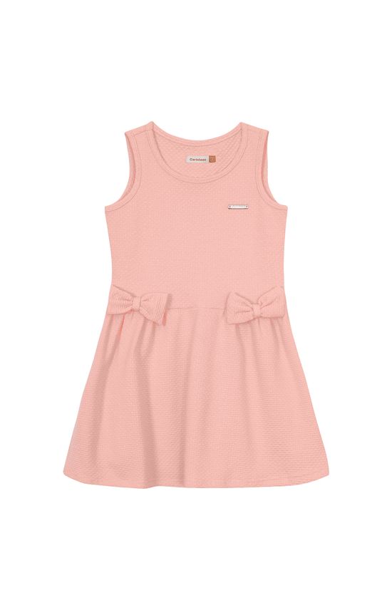 Vestido Menina Com Detalhe Laço Em Malha Texturizada - Carinhoso
