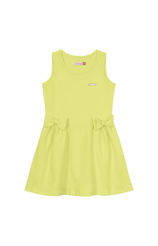 Vestido Menina Com Detalhe Laço Em Malha Texturizada - Carinhoso