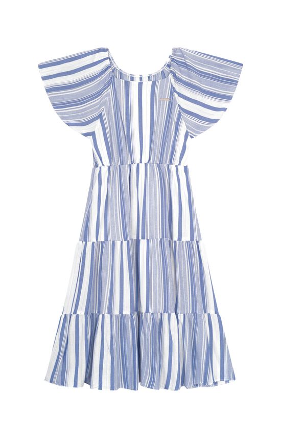 Vestido Menina Midi Listrado Em Viscose Lurex - Carinhoso