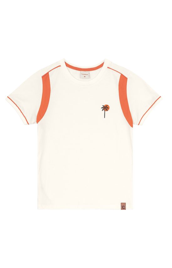 Camiseta Menino Recortes Frontais Em Algodão - Carinhoso