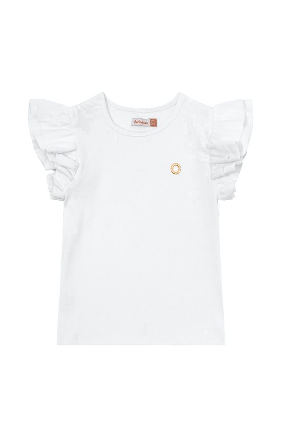 Blusa Menina Manga Babado Em Ribana - Carinhoso