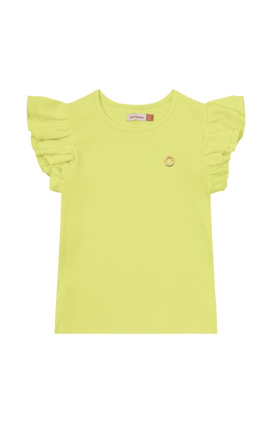 Blusa Menina Manga Babado Em Ribana - Carinhoso