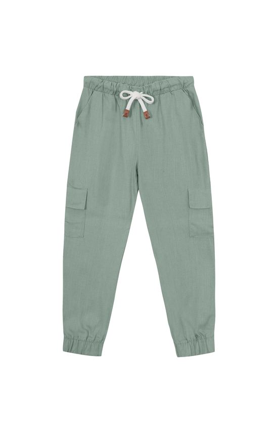 Calça Menino Jogger Cargo Em Viscolinho Texturizado - Carinhoso