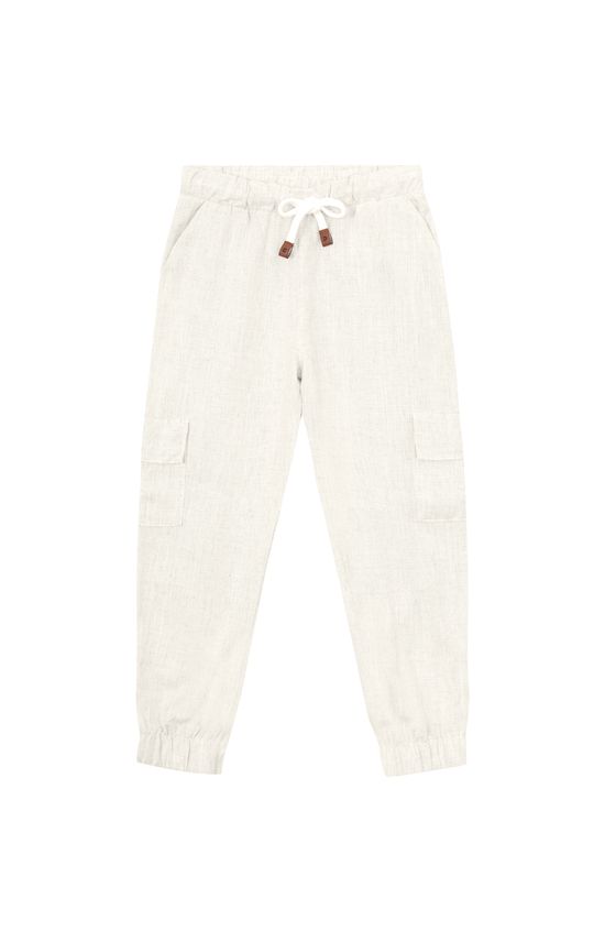 Calça Menino Jogger Cargo Em Viscolinho Texturizado - Carinhoso