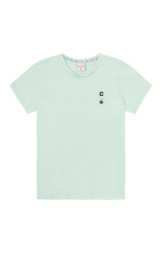 Camiseta Menino Botão No Peitoral Em Algodão Carinhoso