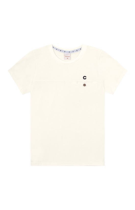 Camiseta Menino Botão No Peitoral Em Algodão Carinhoso