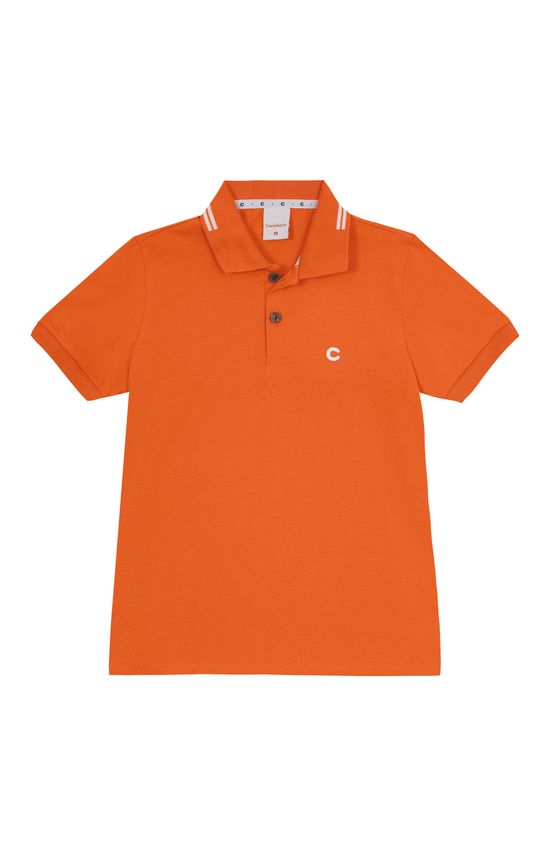 Camisa Polo Menino Peitilho Frontal Em Algodão - Carinhoso