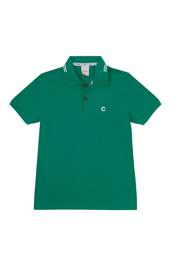 Camisa Polo Menino Peitilho Frontal Em Algodão - Carinhoso