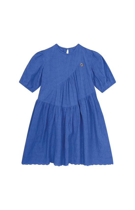 Vestido Menina Com Babados Em Laise De Algodão - Carinhoso
