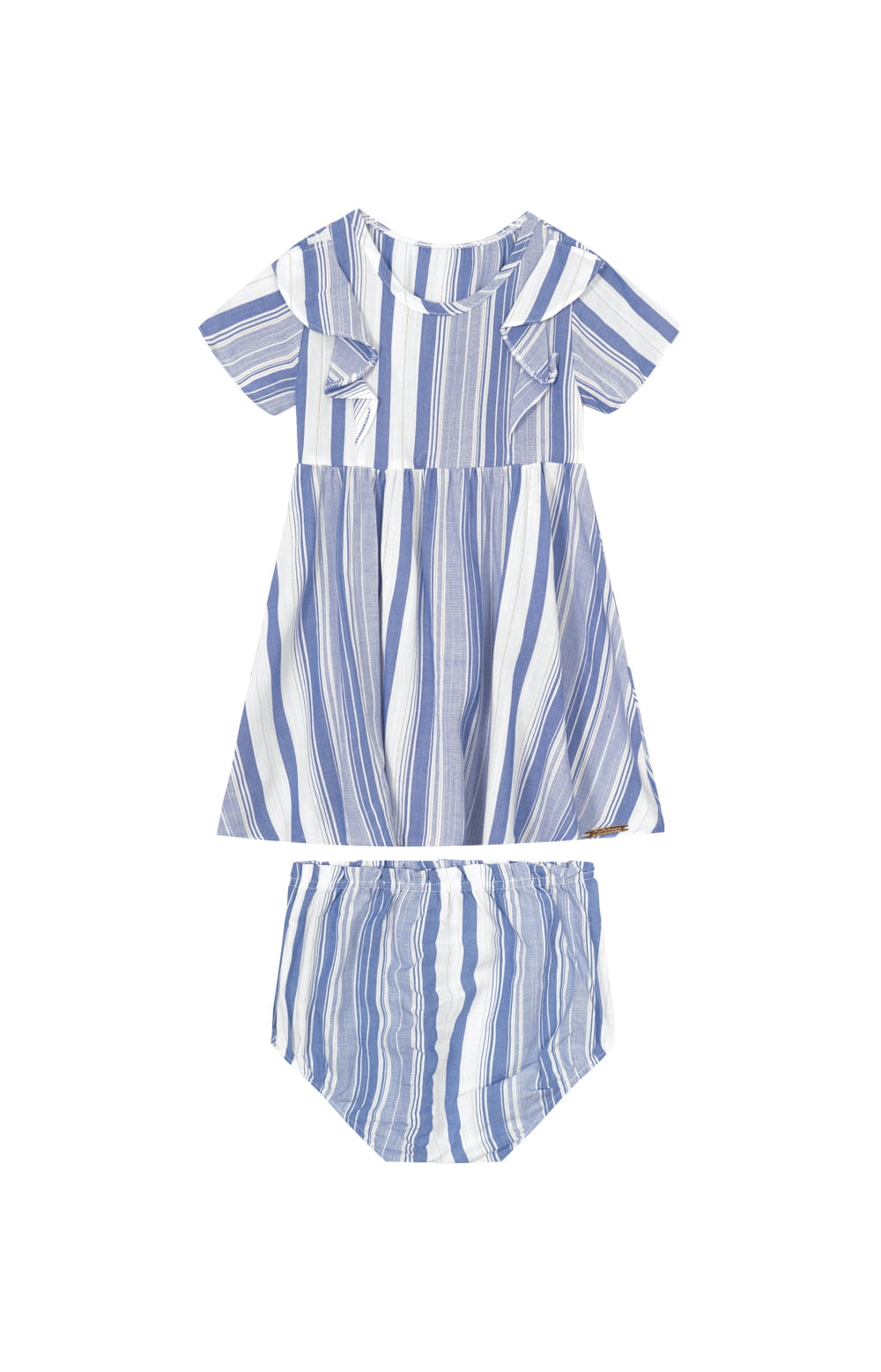 Conjunto Menina Vestido Listrado + Calcinha Em Viscose Lurex - Carinhoso - Imagem 17