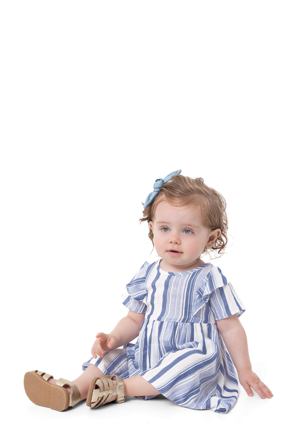 Conjunto Menina Vestido Listrado + Calcinha Em Viscose Lurex - Carinhoso - Imagem 12