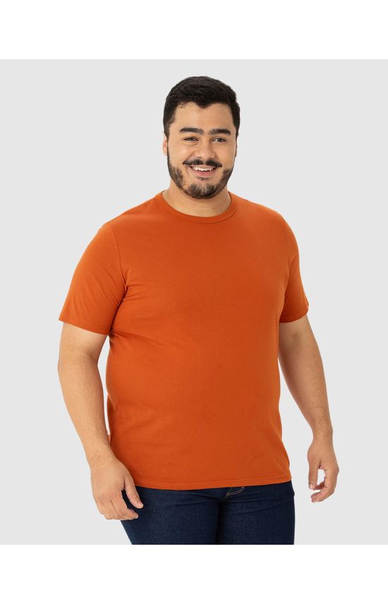 Camiseta Básica Masculina Plus Size Decote Redondo Em Algodão