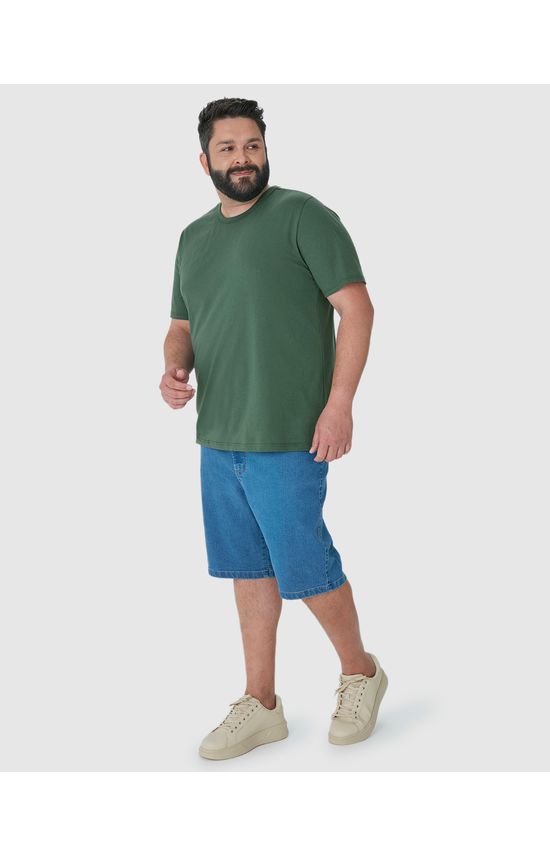 Camiseta Básica Masculina Plus Size Decote Redondo Em Algodão