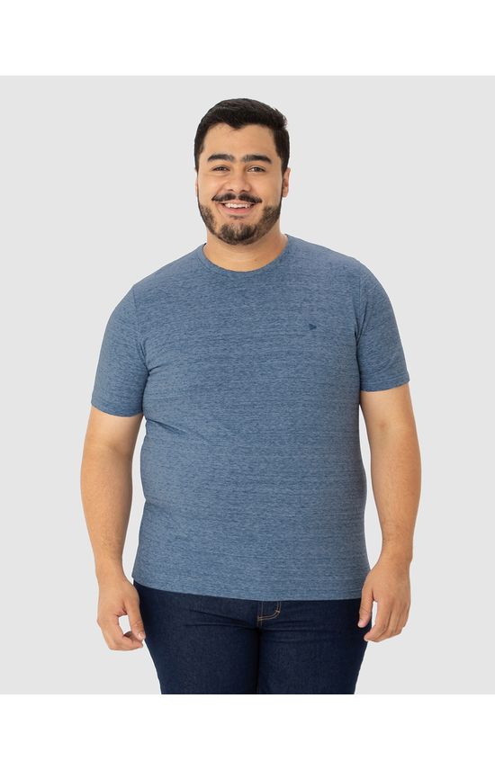 Camiseta Básica Masculina Plus Size Em Malha Mesclada Anti Odor