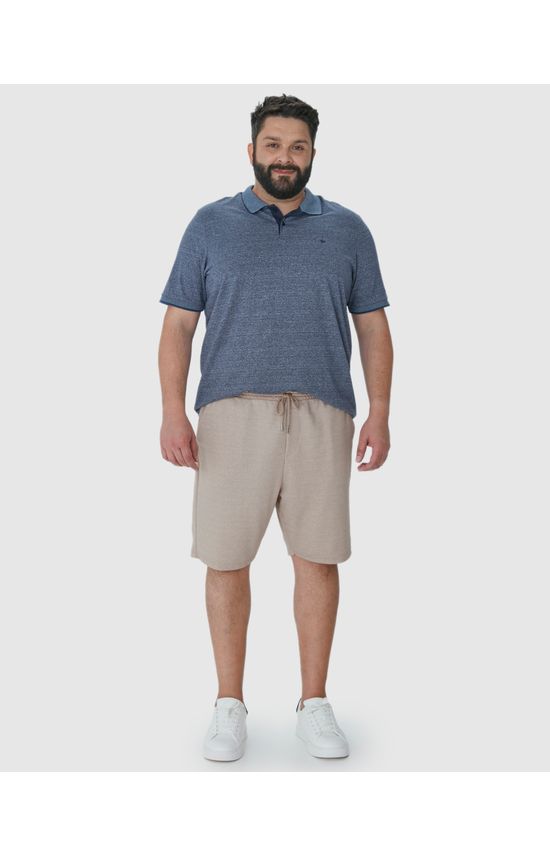 Bermuda Masculina Plus Size Bolso Costas Em Moletom Piquet