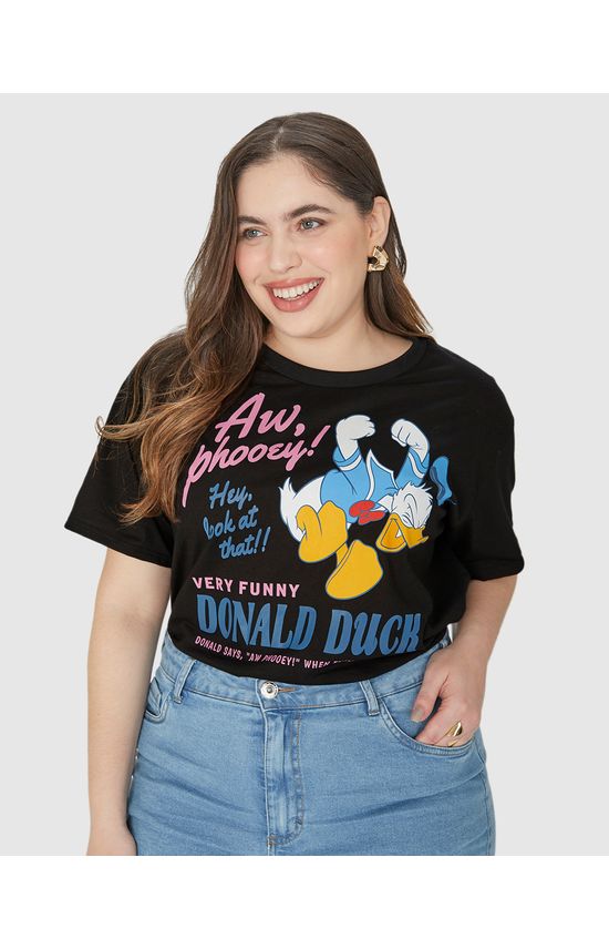Camiseta Feminina Plus Size Very Funny Pato Donald Em Algodão