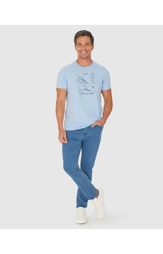 Camiseta Masculina Estampa Futebol De Campo Em Algodão