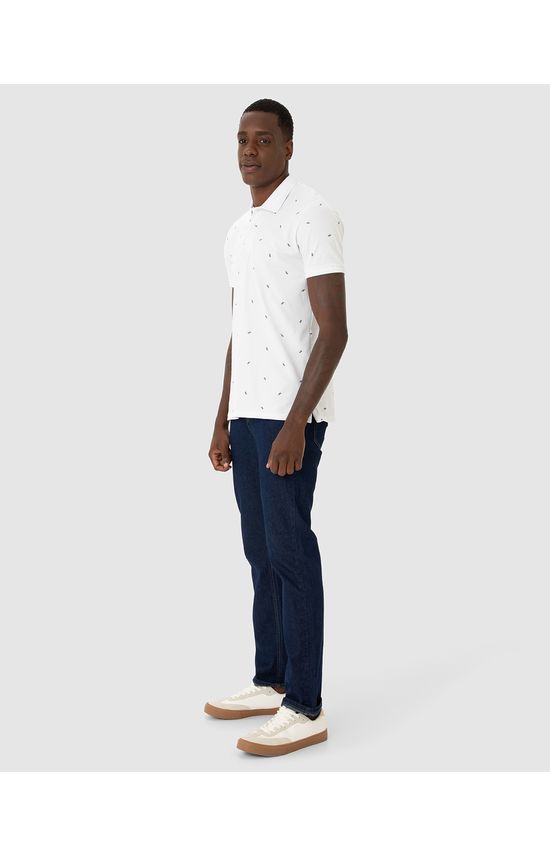 Camisa Polo Masculina Estampada Em Piquet Stretch