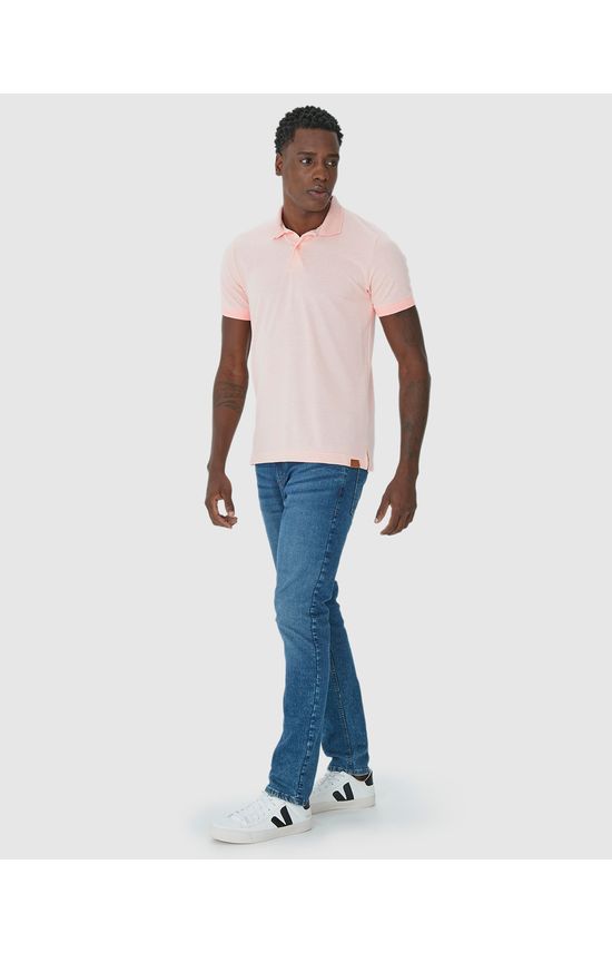 Camisa Polo Regular Masculina Em Malha Tricô Texturizado