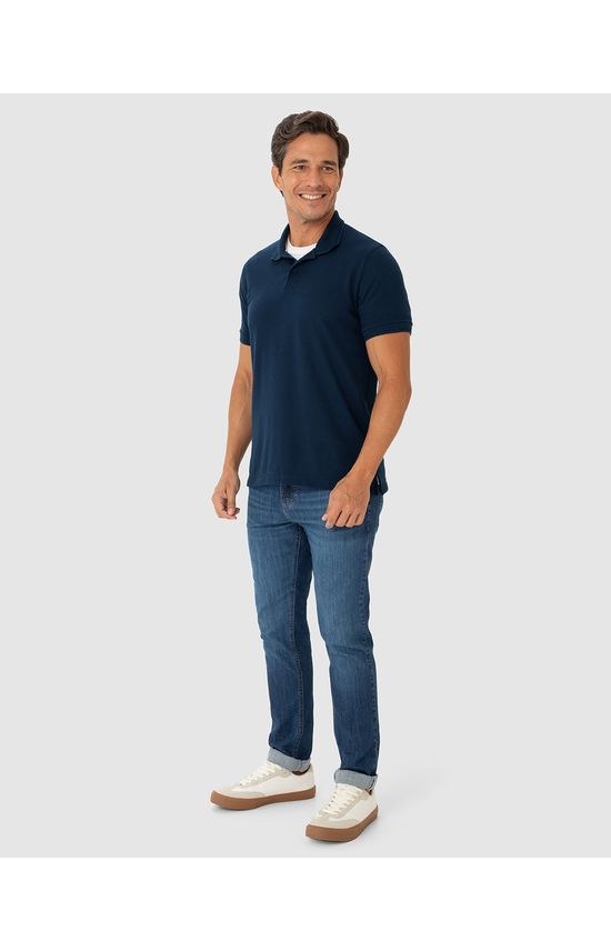 Camisa Polo Regular Masculina Em Malha Tricô Texturizado