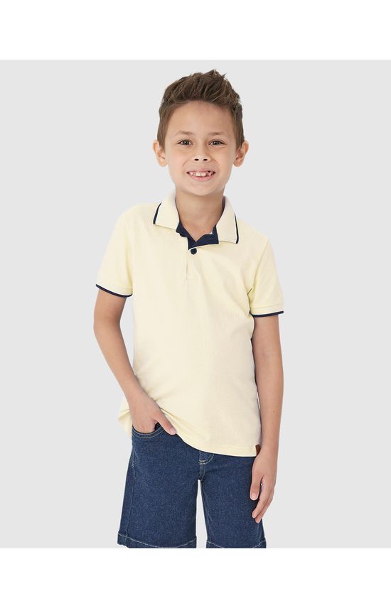 Camisa Polo Infantil Menino Peitilho Frontal Em Piquet Stretch Malwee Kids
