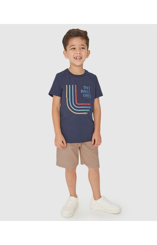 Bermuda Infantil Menino Em Moletom Piquet Malwee Kids