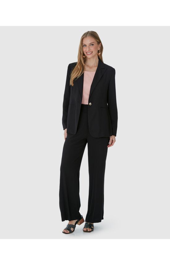 Blazer Alfaiataria Feminino Bolso Embutido Em Viscose Sarjada
