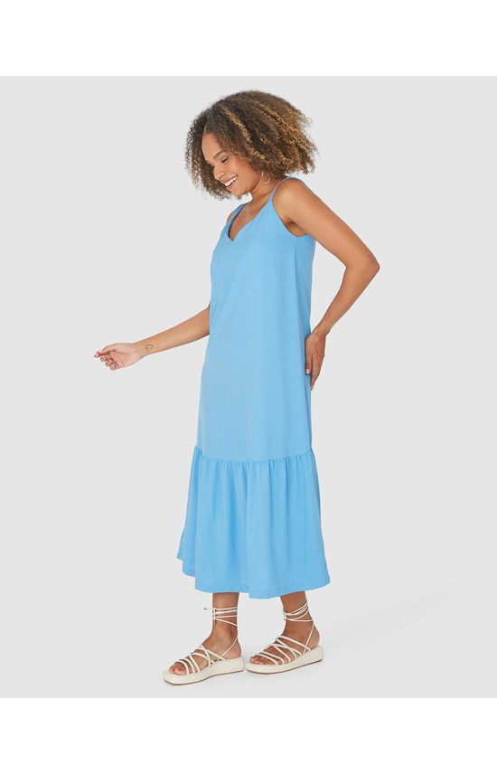 Vestido Amplo Feminino Decote V Em Viscose