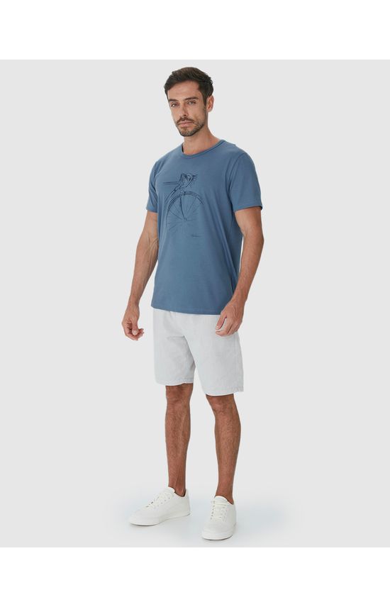 Camiseta Masculina Regular Ilustração Frontal Em Algodão