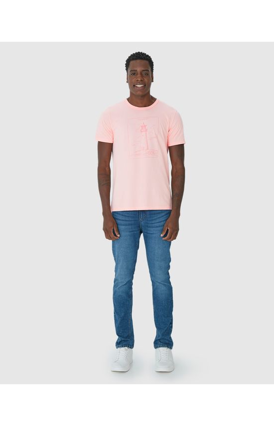 Camiseta Masculina Decote Redondo Lighthouse Em Algodão