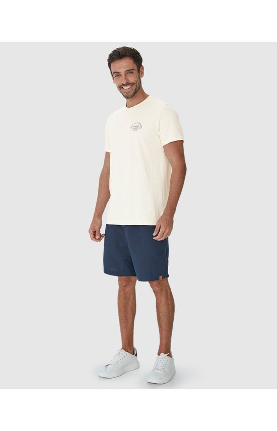 Camiseta Masculina Estampa Frente E Costas Em Malha Flamê