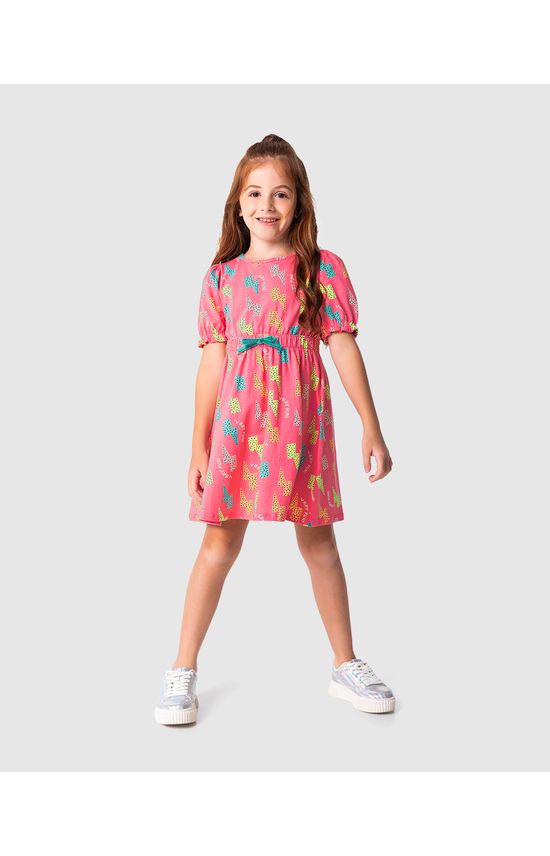 Vestido Infantil Rodado Com Abertura Costas Em Algodão Malwee Kids