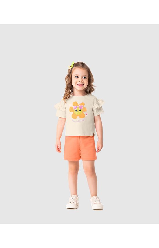 Conjunto Infantil Menina Blusa Dias De Sol Em Algodão Malwee Kids
